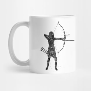 Archery girl black and white Mug